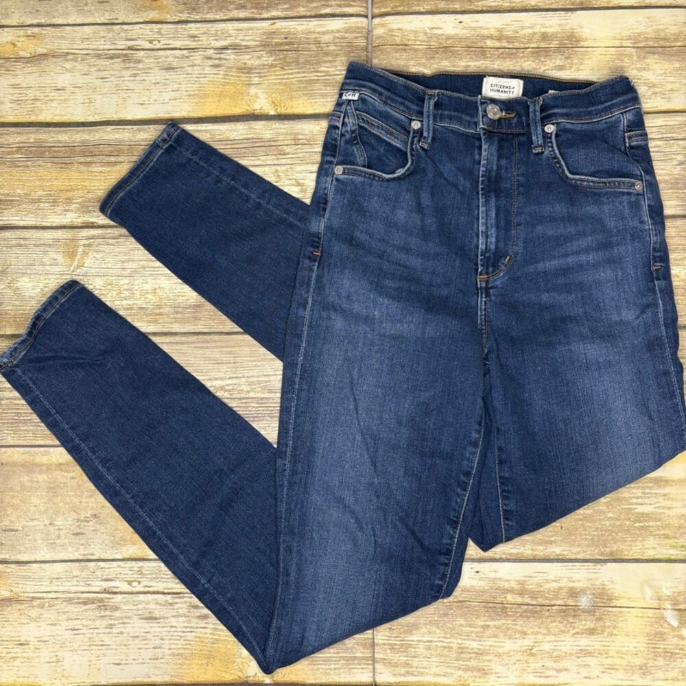 Citizens of Humanity High Rise Chrissy Dark Wash Skinny Jeans Womens Sz 26